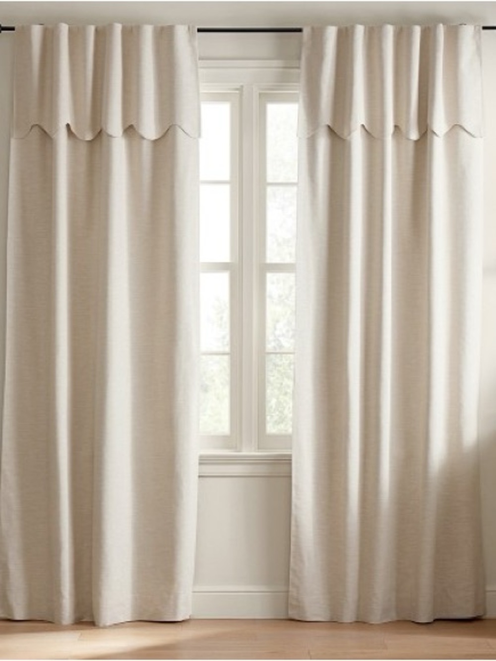Pottery Barn kids Evelyn Valance linen blackout curtains